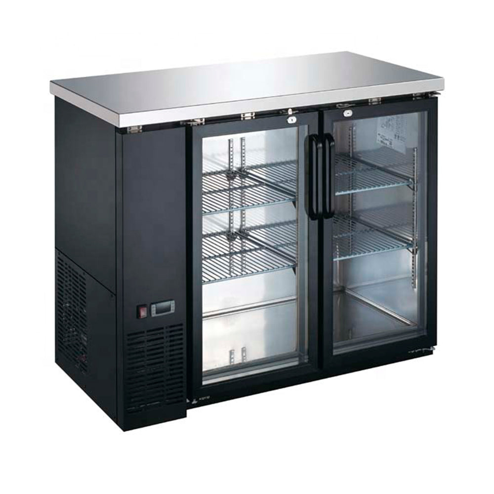 Contra barra refrigerada 2 puertas de cristal Marca Icehaus Modelo CBR-2PC-SS-01 freeshipping - Innova FoodService