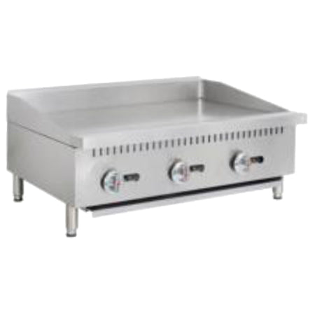 Plancha comercial a gas de 3 quemadores Migsa Modelo MGRG-36-MG