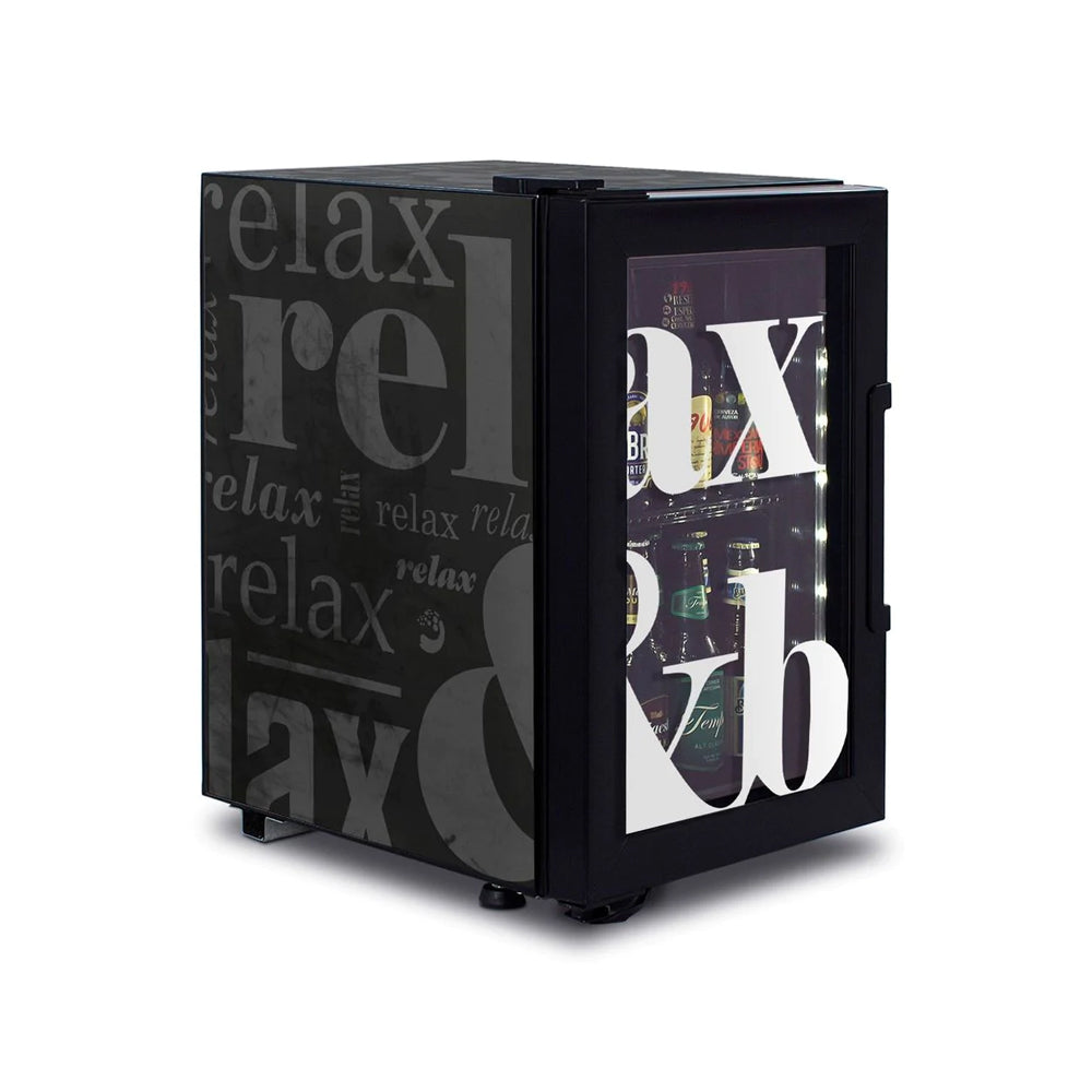Refrigerador vertical cervecero 1 puerta de cristal Imbera modelo SVC01-B1-1023558 RELAX AND BEER