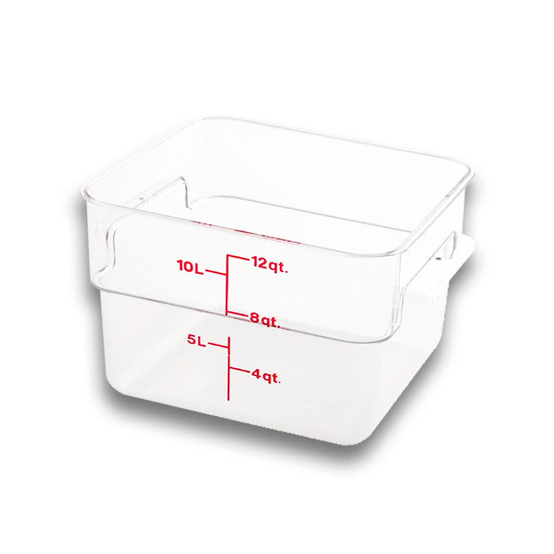 Caledonia-Utensilios-Para-Restaurante-Y-Bar
-Repocu-12-Recipiente-De-Policarbonato-Gradaduado-Cuadradro-12-Qt.-6-Pack-