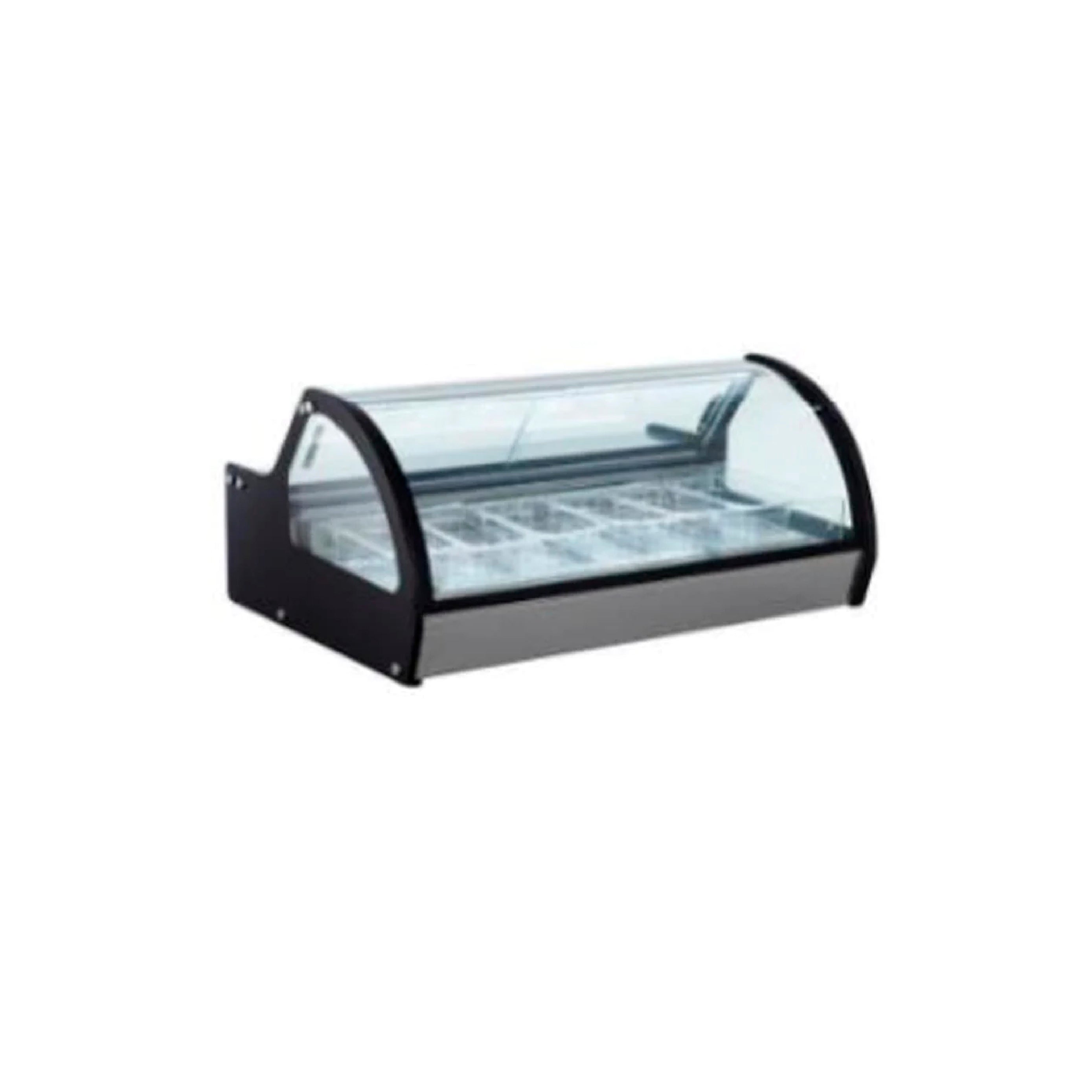 Vitrina exhibidora de helados de 6 insertos sobre mostrador Migsa Modelo RTD-122L-1