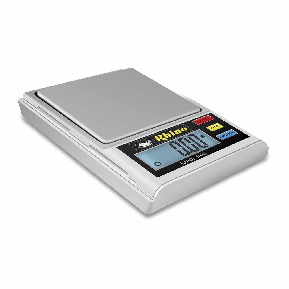 Rhino-Básculas De Precisión-Babol-100G-Electrónica-Contadora-Baterías-Acero Inoxidable-100 G-