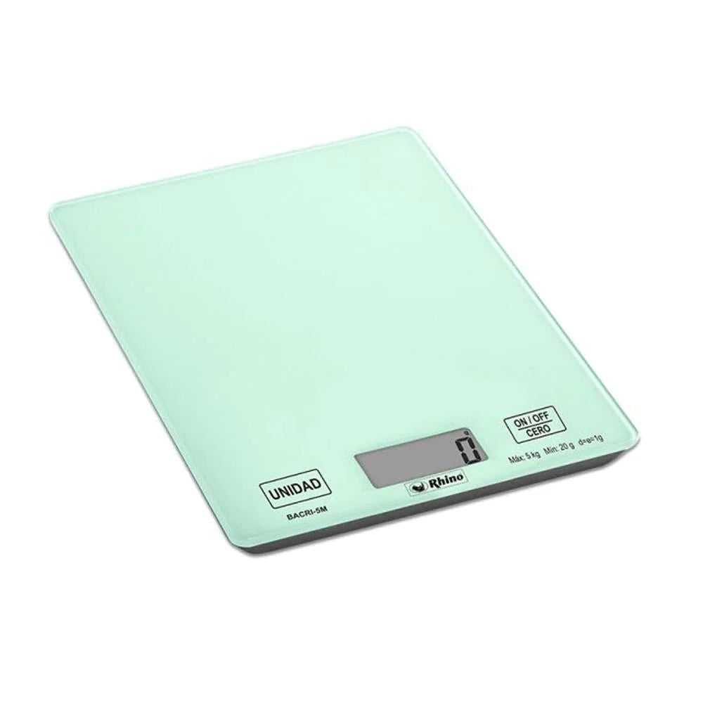 Rhino-Básculas Para Cocina-Bacri-5M-Electrónica-Vidrio-Templado-5 Kg--