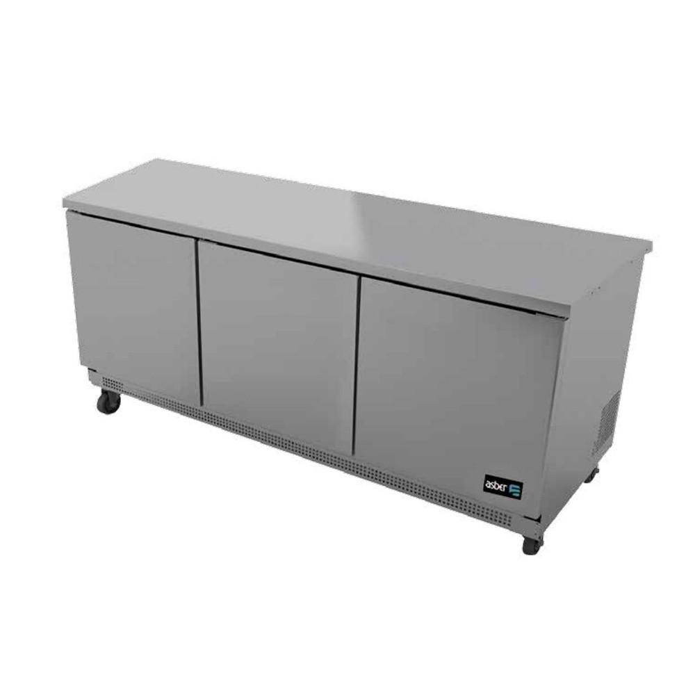 Mesa Bajo Mostrador Refrigerada de 3 puertas, 18.6 pies cúbicos marca Asber modelo AUTR-72 HC freeshipping - Innova FoodService