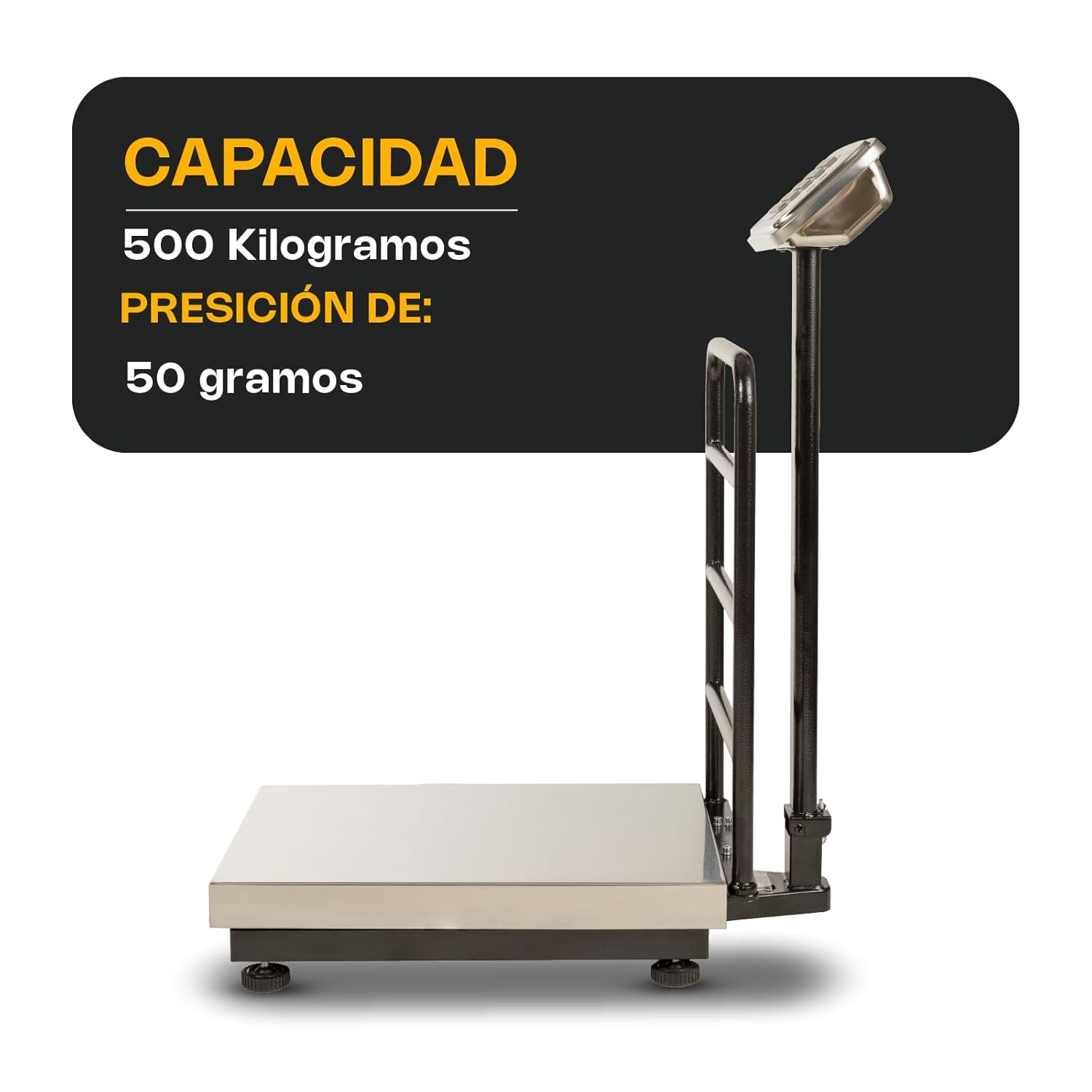 Báscula Electrónica de Plataforma de 500 kg de Acero Inoxidable Plegable Rhino BP-500