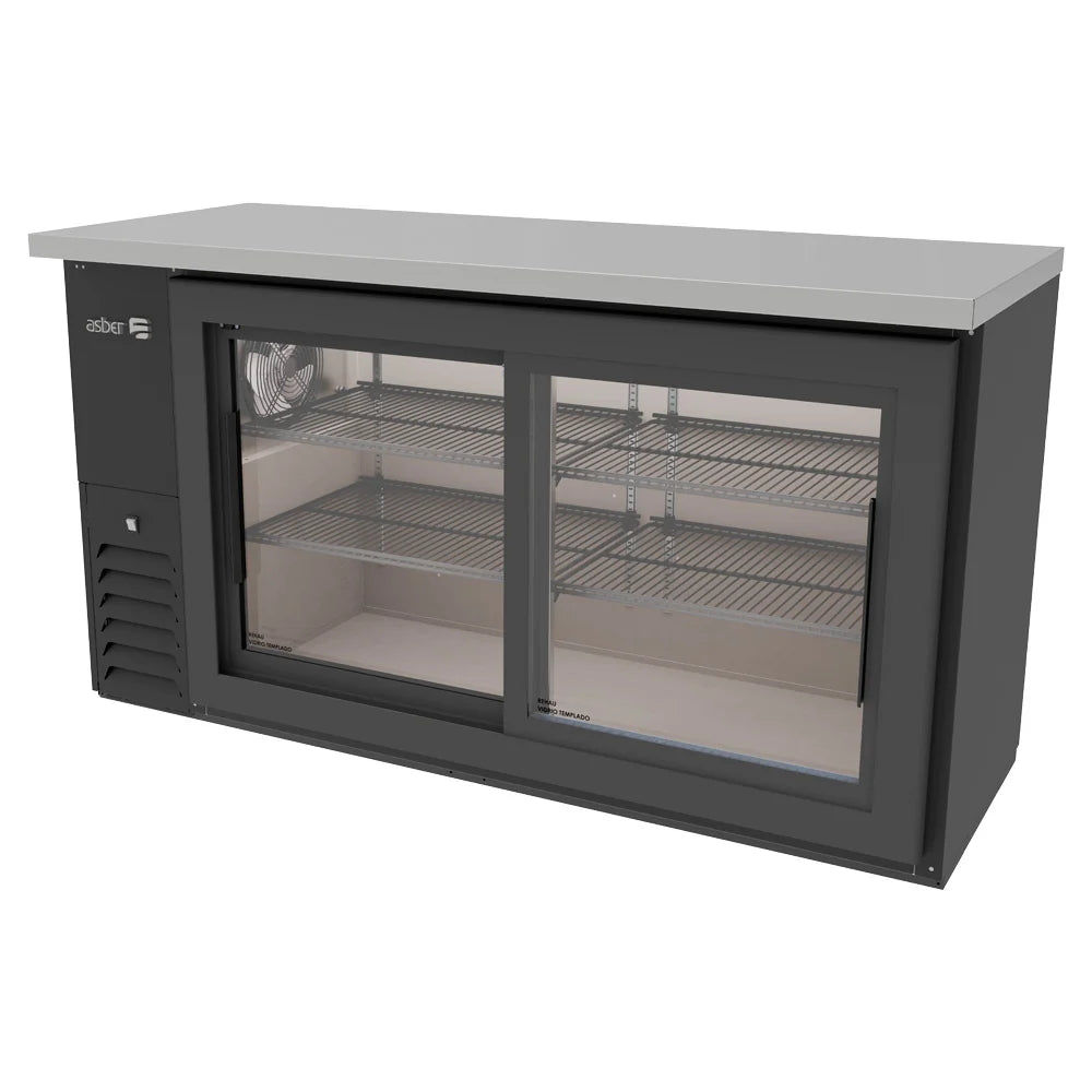 Refrigerador Contrabarra 15.3 ft³ con Puertas de Cristal Deslizables para Barra Comercial ASBER ABBC-24-60-G-SD-HC