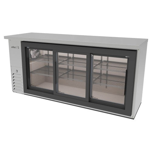 Refrigerador Contrabarra de 3 Puertas con Cristal Deslizante para Bar y Restaurante ASBER ABBC-24-72-SG-SD-HC