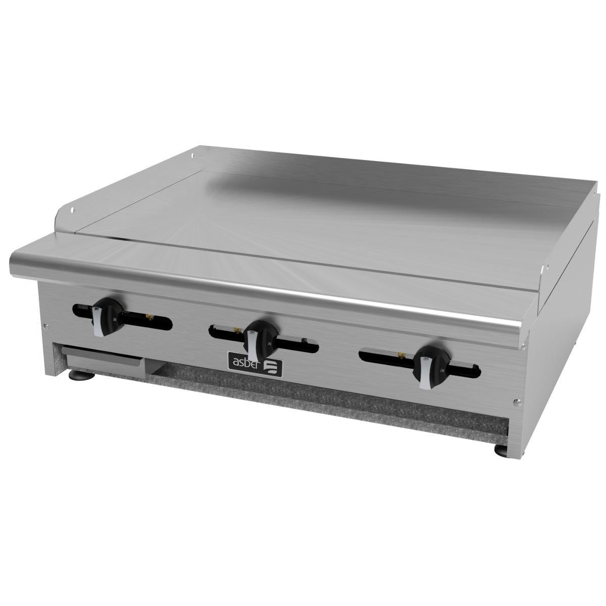 Plancha manual a gas de 90000 BTU para cocinas comerciales (914 x 823 x 418 mm) Asber AEMG-36-H