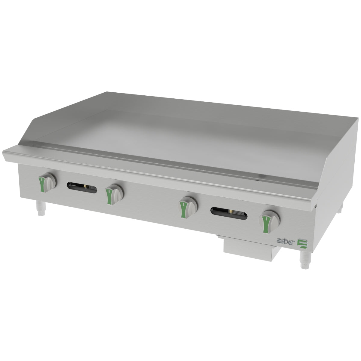 Planchas manuales a gas de 48" con placa en cold-rolled para cocinas industriales ASBER AEMG-48-EM