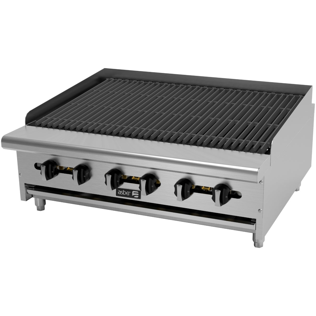 Asador radiante a gas de 36" (914 mm) para cocinas industriales 120000 BTU Asber AERB-36