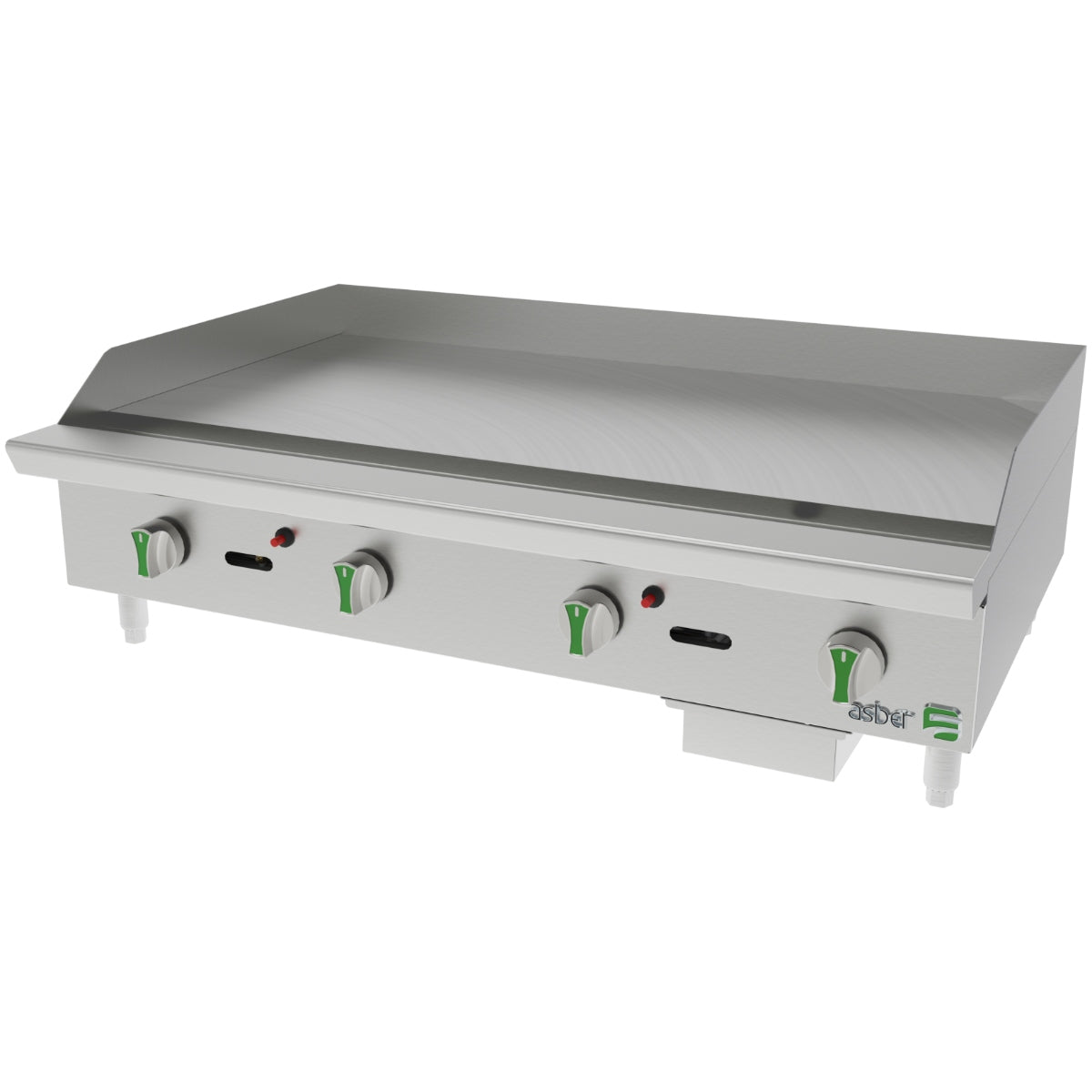 Plancha termostática a gas de 48 pulgadas con placas cold-rolled de 1 pulgada y control termostático ASBER AETG-48-EM