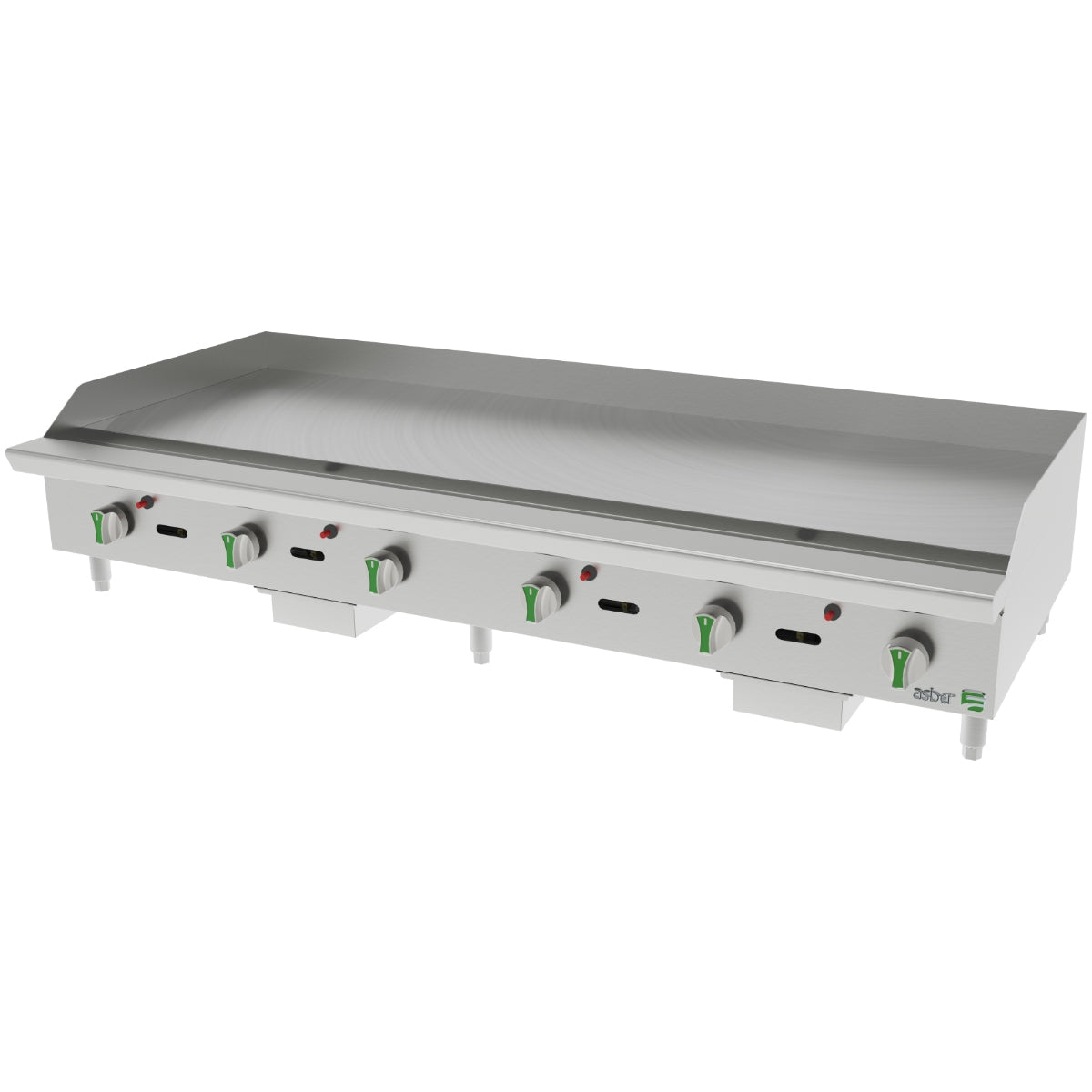 Plancha termostática a gas de 72 pulgadas (1829 mm) para cocinas industriales ASBER AETG-72-EM