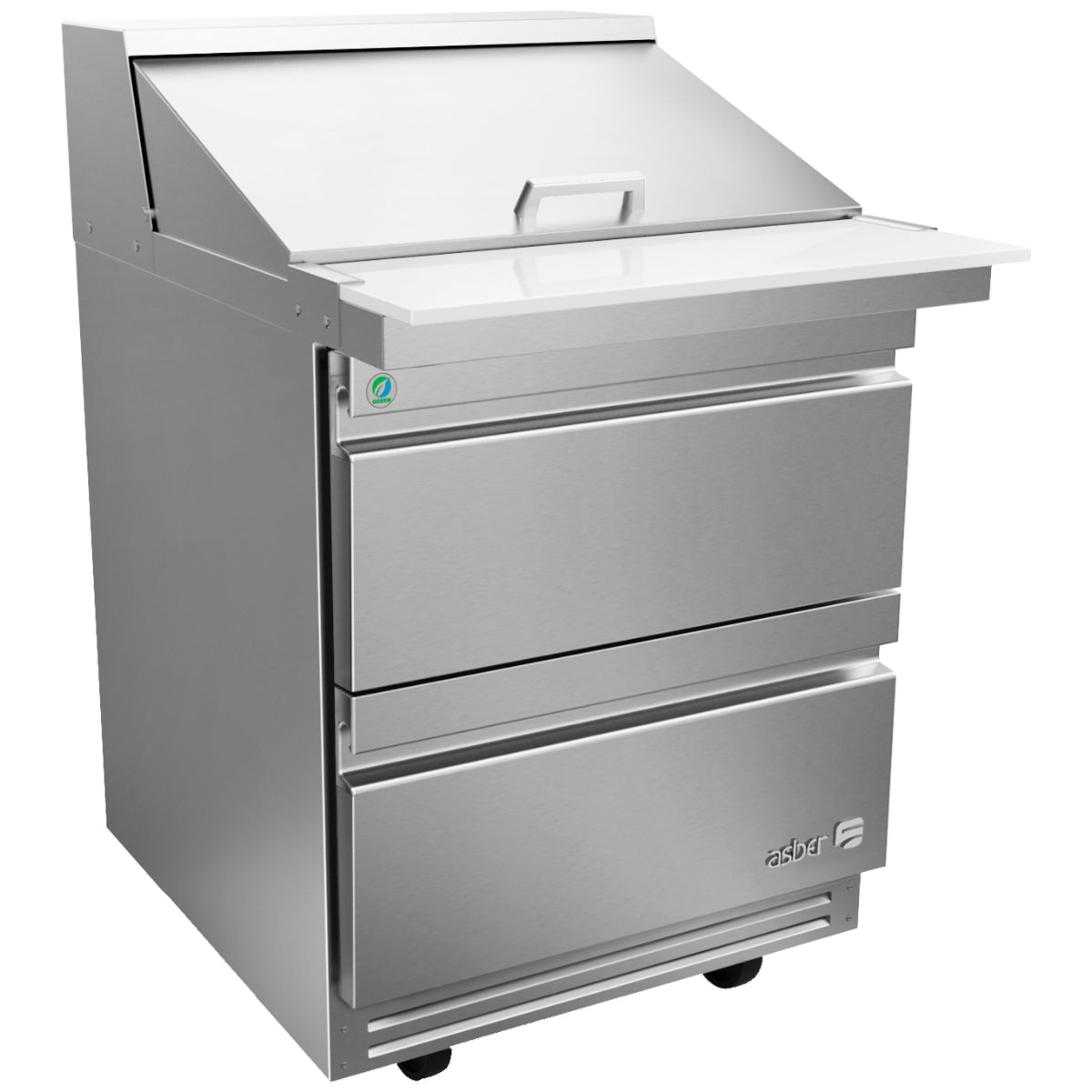 Mesa Refrigerada de Preparación Mega-Top 2 Cajones 9.5 ft³ Acero Inoxidable R290 ASBER APTM-27-12-D2-P-HC
