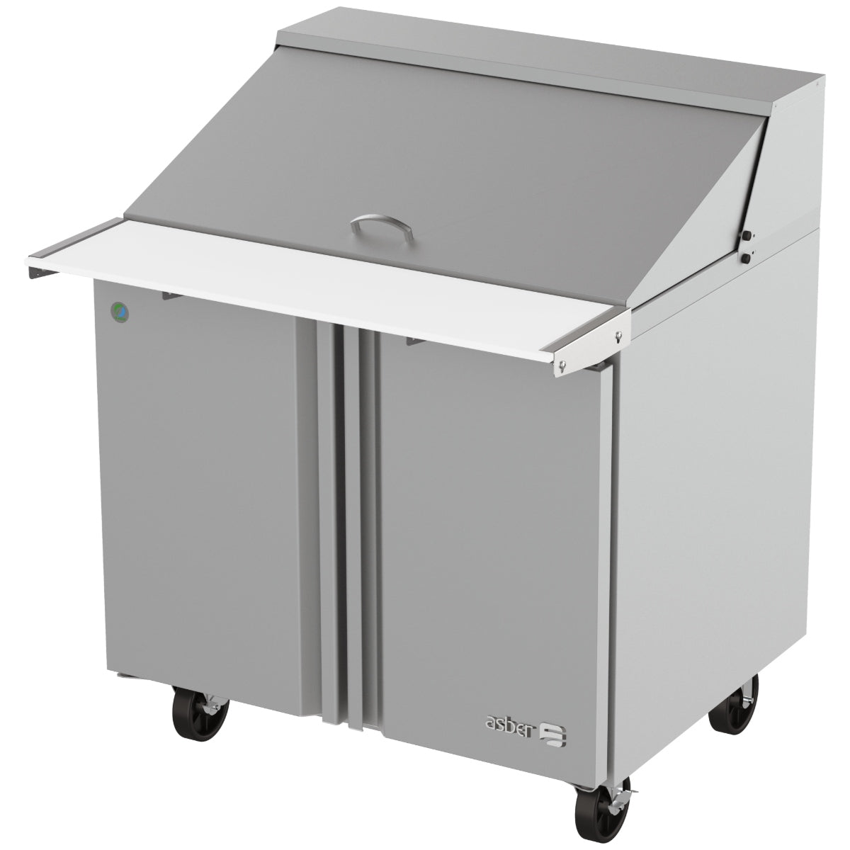 Mesa Refrigerada de Preparación Mega-Top 2 Puertas para 15 Insertos GN en Acero Inoxidable ASBER APTM-36-15-HC
