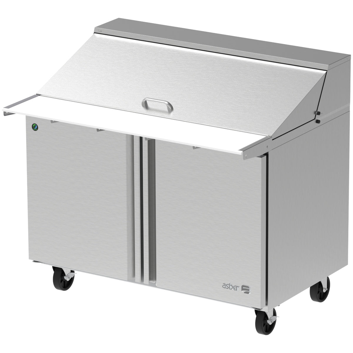 Mesa Refrigerada de Preparación Mega-Top 48 (1240 mm) - 18 Insertos 2 Puertas Acero Inoxidable ASBER APTM-48-18-HC