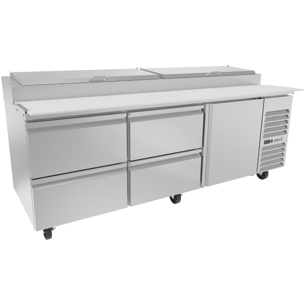 Mesa Refrigerada de Preparación para Pizzas 1 Puerta 4 Cajones ASBER APTP-93-D4-P-HC