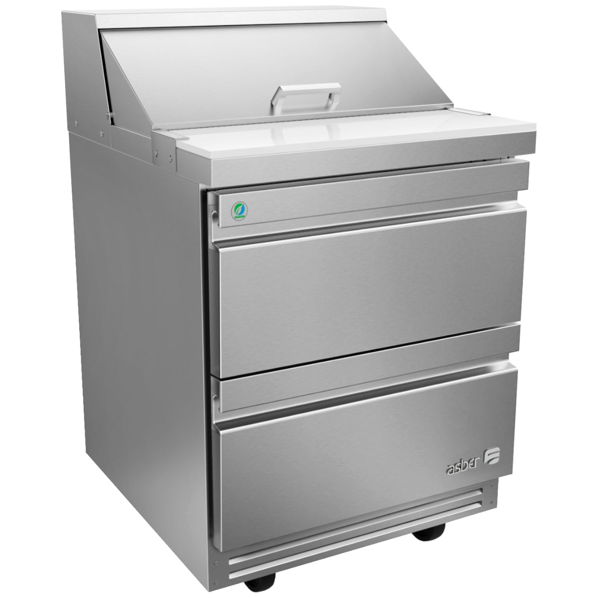 Mesa Refrigerada Preparación Ensaladas 2 Cajones 9.5 ft³ Acero Inoxidable 115V R290 706×765×1167 mm ASBER APTS-27-8-D2-P-HC