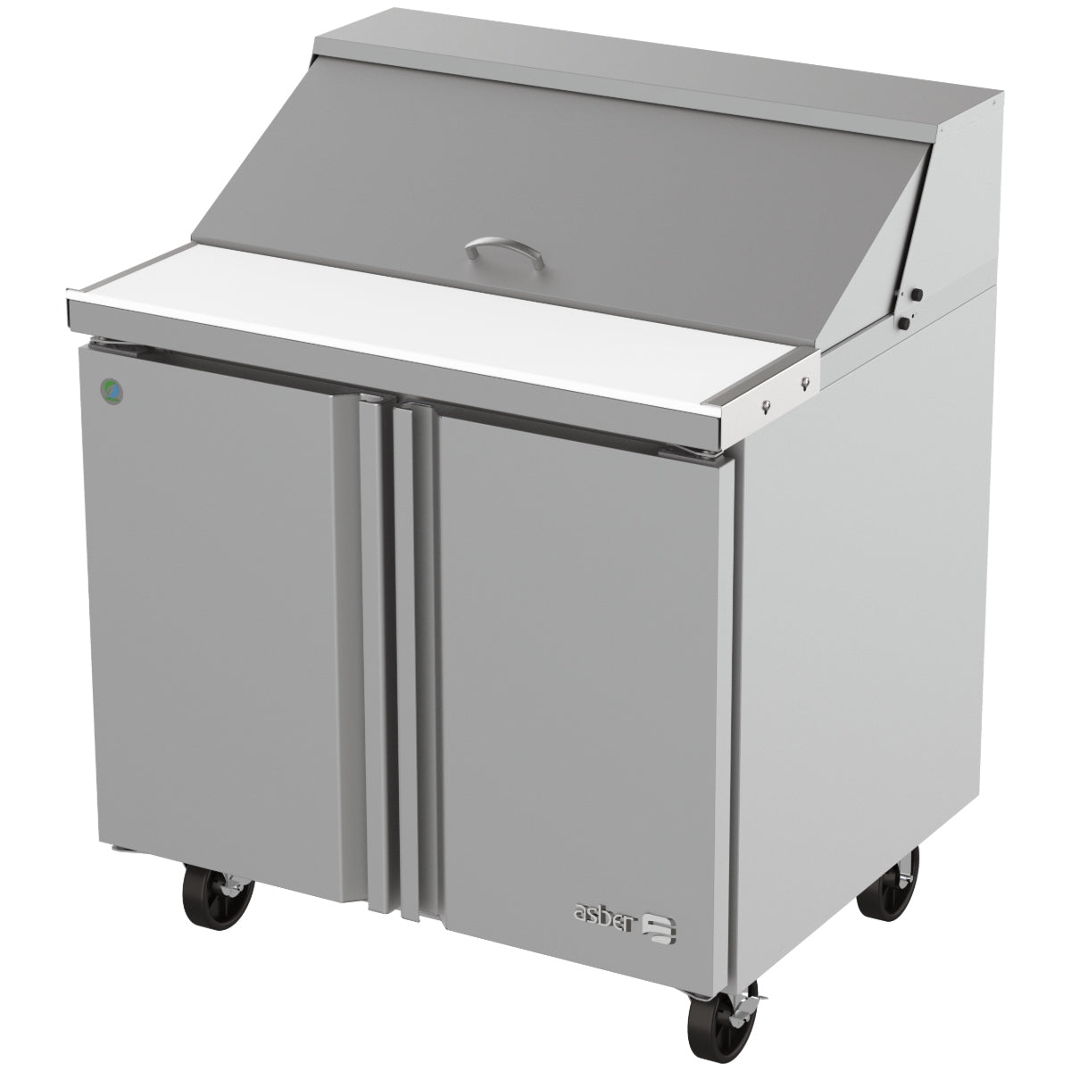 Mesa Refrigerada de Preparación para Ensaladas 2 Puertas 10 Insertos – 940 mm Frente ASBER APTS-36-10-HC