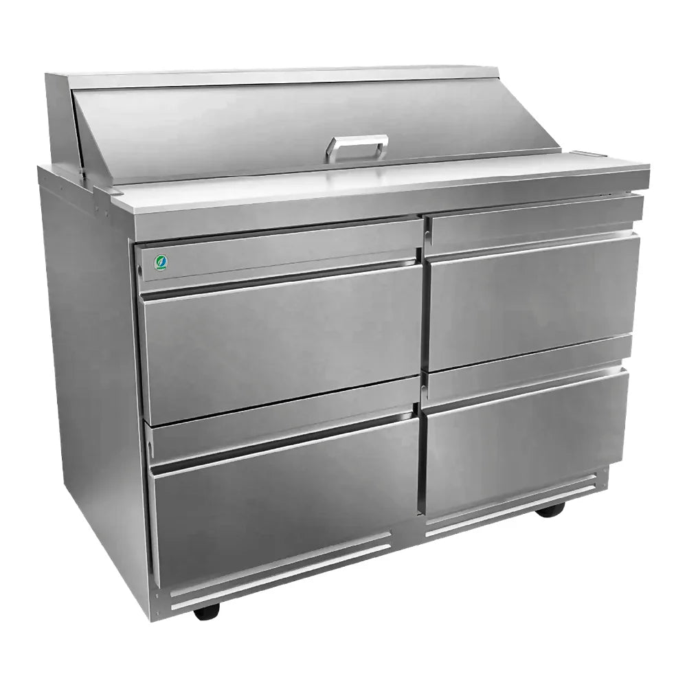 Mesa Refrigerada Preparación Ensaladas 1 Puerta 12 Insertos 16.7 ft³ 1238x765x1167 mm ASBER APTS-48-12-D2-P-HC