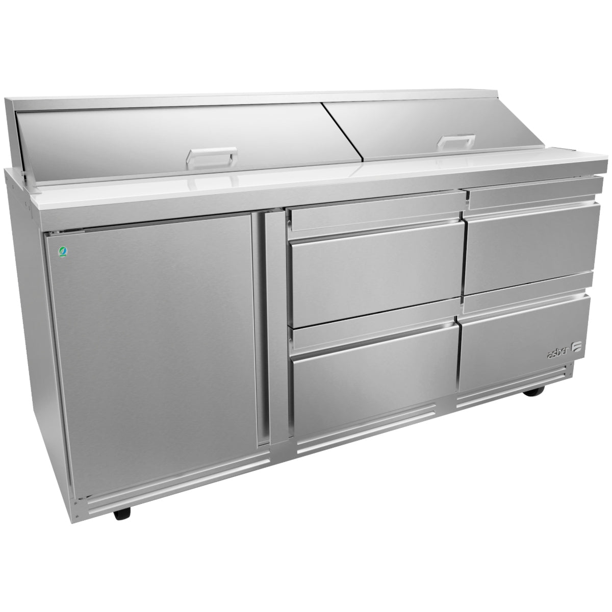 Mesa Refrigerada de Preparación para Ensaladas con Cajones y Puerta ASBER APTS-72-18-D4-P-HC