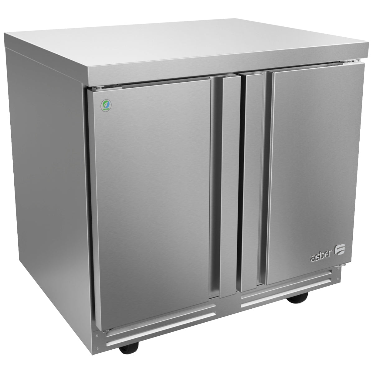 Mesa Refrigerada Bajo Mostrador de 2 Puertas para Cocina Industrial 13.1 ft³ ASBER AUTR-36-P-HC