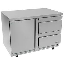 Mesa Fría Bajo Mostrador Refrigerada 1 Puerta 2 Cajones en Acero Inoxidable 1539x765x919 mm ASBER AUTR-60-D2-P-HC