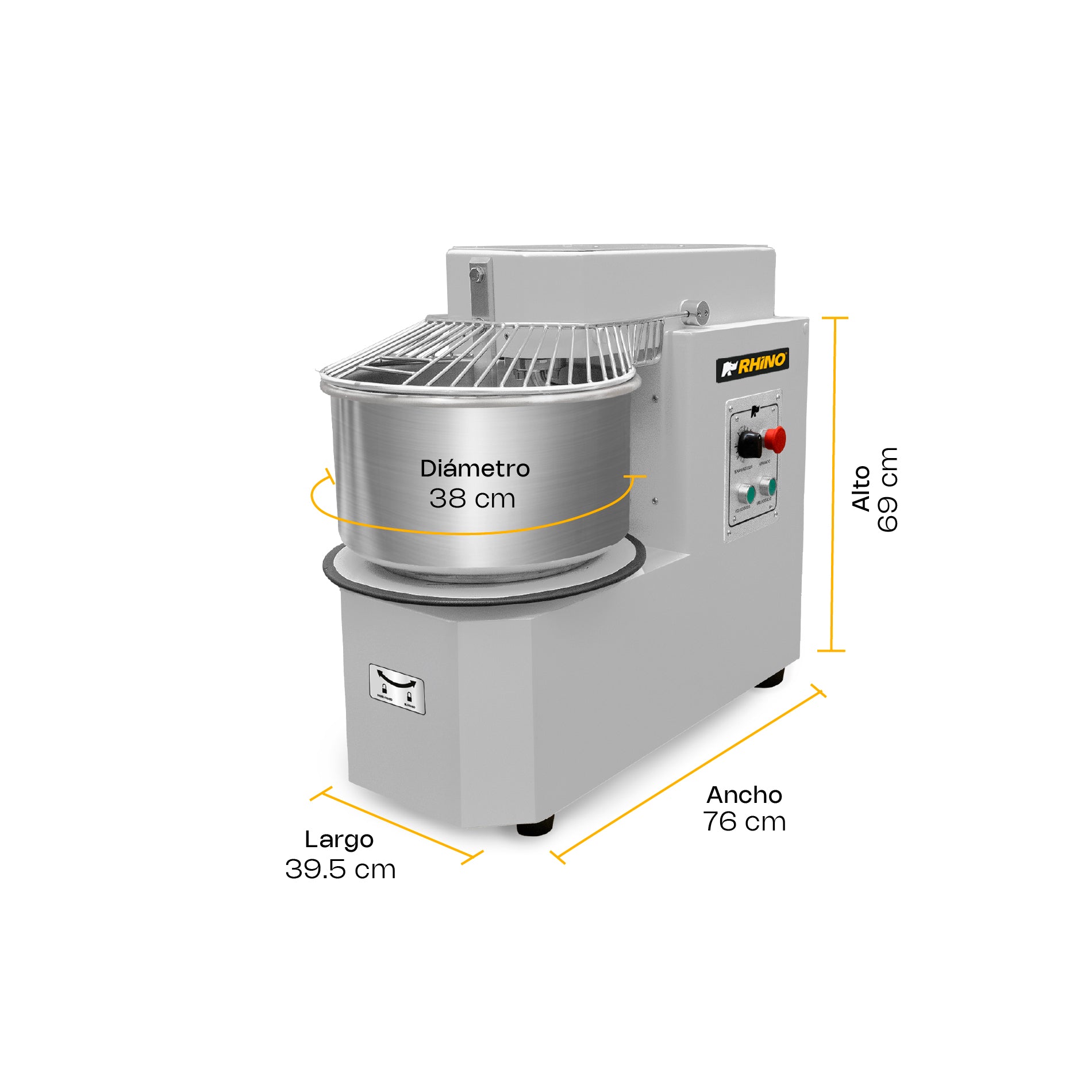 Amasadora de Procesamiento Prolongado 20 L Rhino Amasa-20Pro