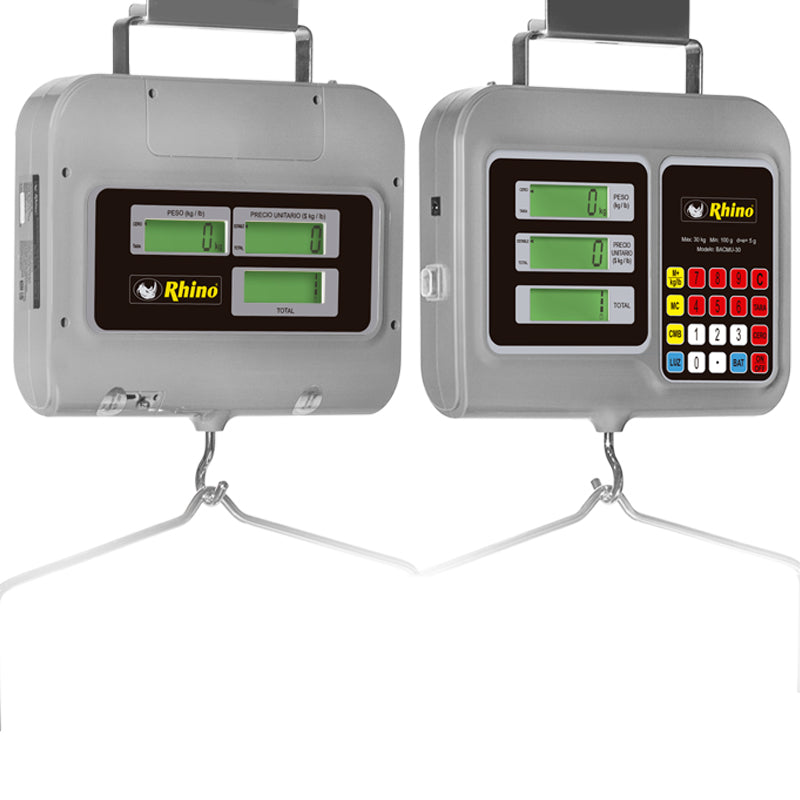 Básculas Colgantes Rhino Bacmu-30 Electronica Recargable Acero Inoxidable 30 Kg