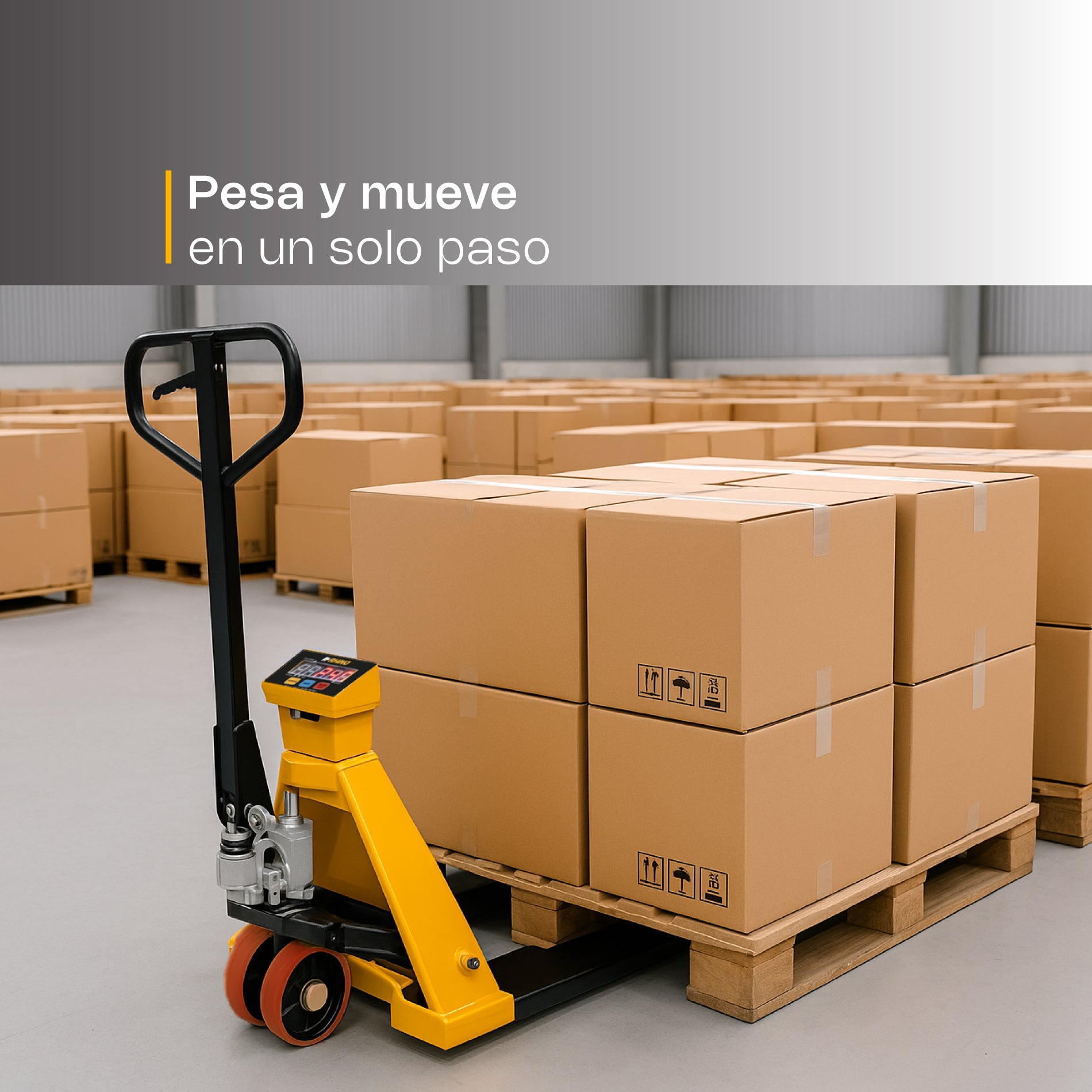 Báscula de Patín Hidráulico de 2 Toneladas con Control Remoto y Ruedas de Poliuretano Rhino BAPAT-2T