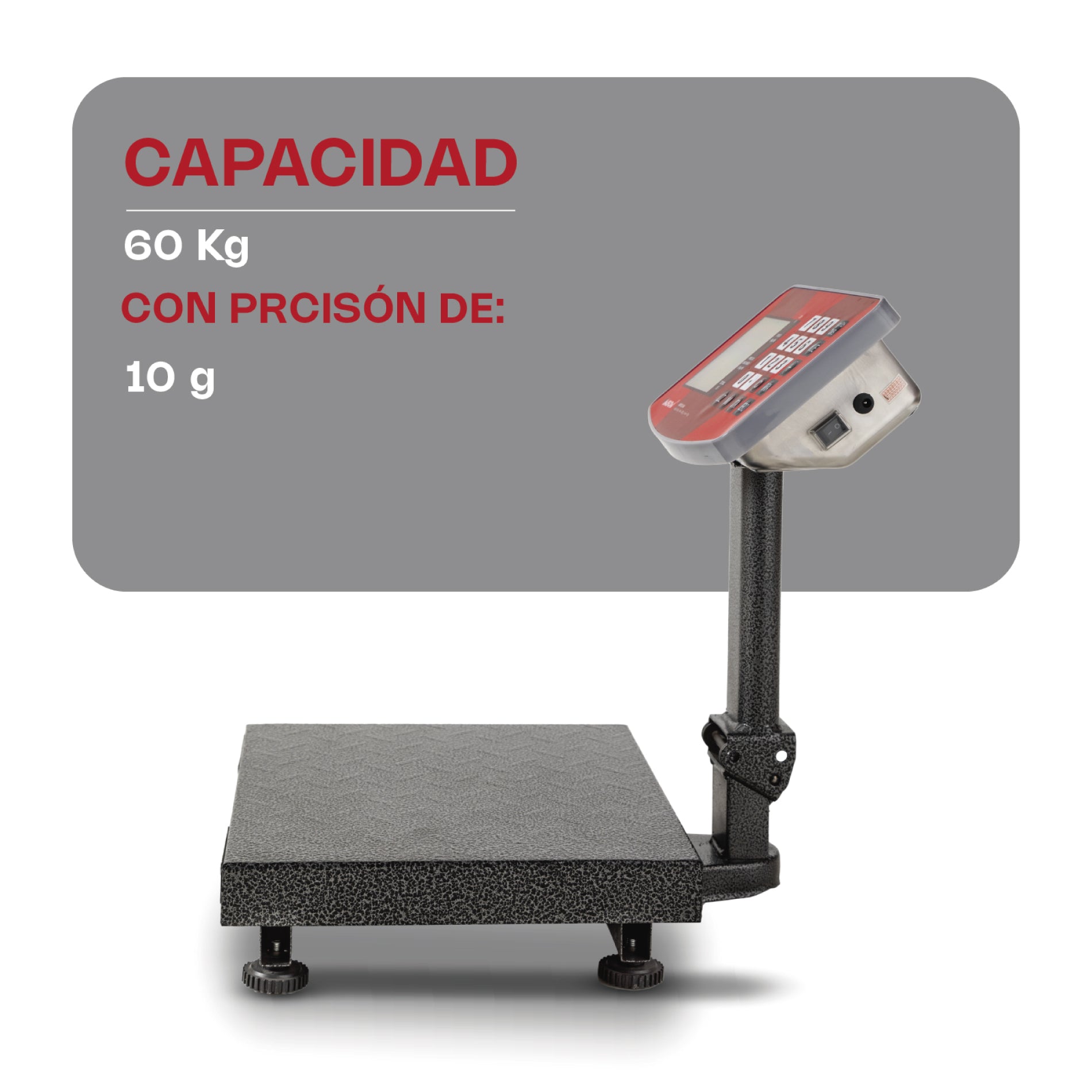 Báscula de Plataforma Plegable Comercial de 100 kg con Doble Pantalla Vinson BAPLE 60