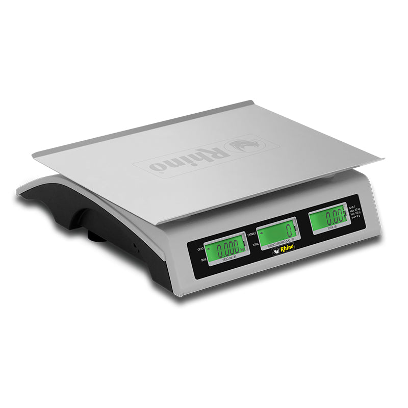Báscula De Mostrador Rhino Bar-7 Digital Recagable Abarrotes Caja Registradora 30 Kg
