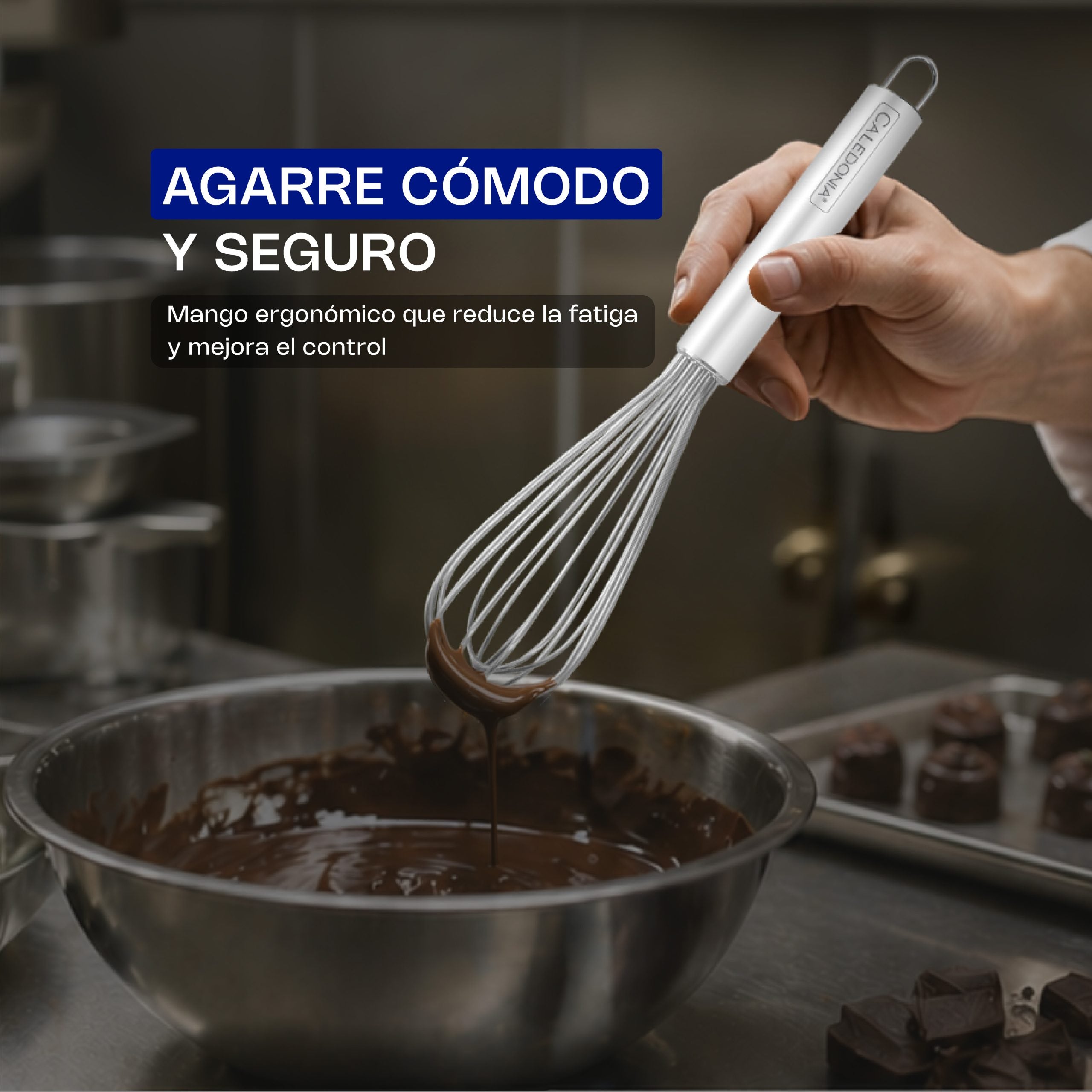 Batidor Francés de Acero Inoxidable de 28 cm para Cocina - Caledonia BATFRA-10