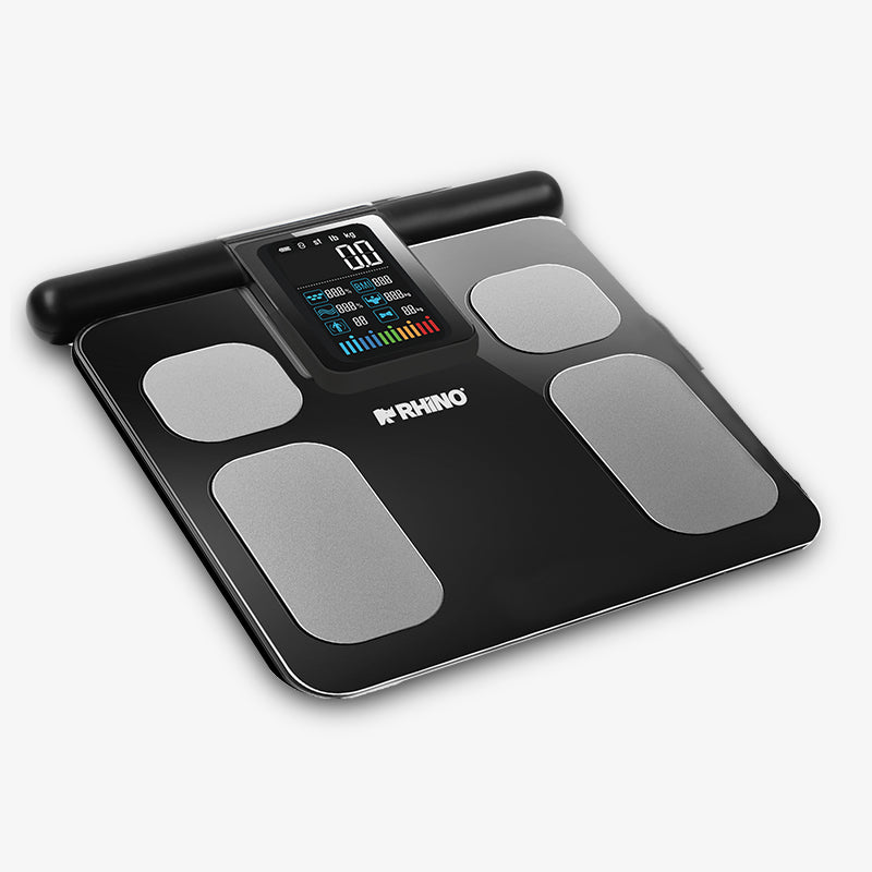 Báscula Inteligente de Pesaje Corporal de 180 kg con 8 Electrodos y Bluetooth - Rhino BIOMA-180