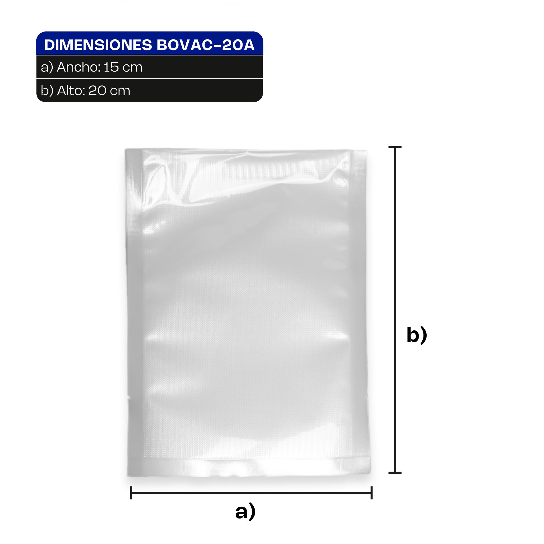Bolsa Gofrada para Empacado al Vacío 15 x 20 cm Rhino BOVAC-20A