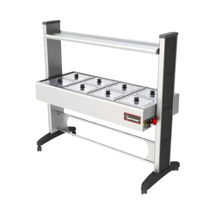 Baño Maria Para 8 Insertos Medios Acero Inoxidable Gastromaq BTE08SL