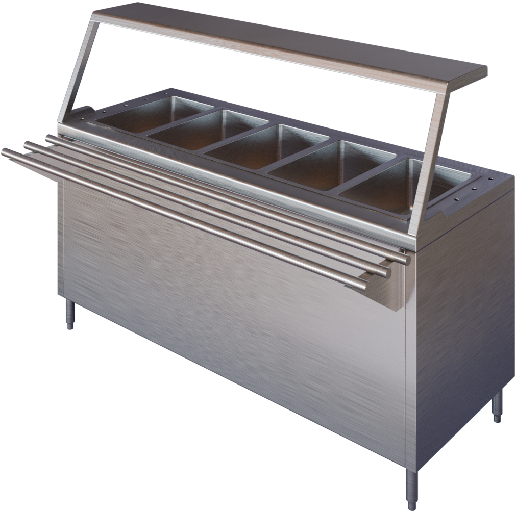 BAÑO MARIA TIPO GABINETE CON REPISA DESLIZADORA TUBULAR Y REPISA CUBRE ESTORNUDOS DE 2GN