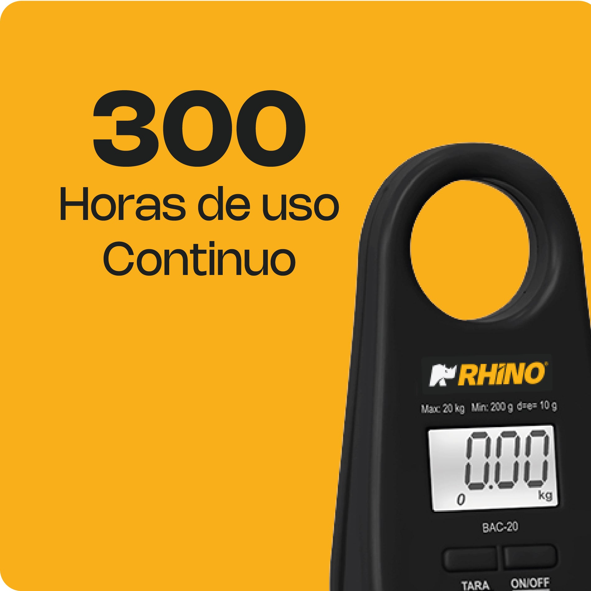 Báscula Electrónica Colgante 20 kg Rhino BAC-20