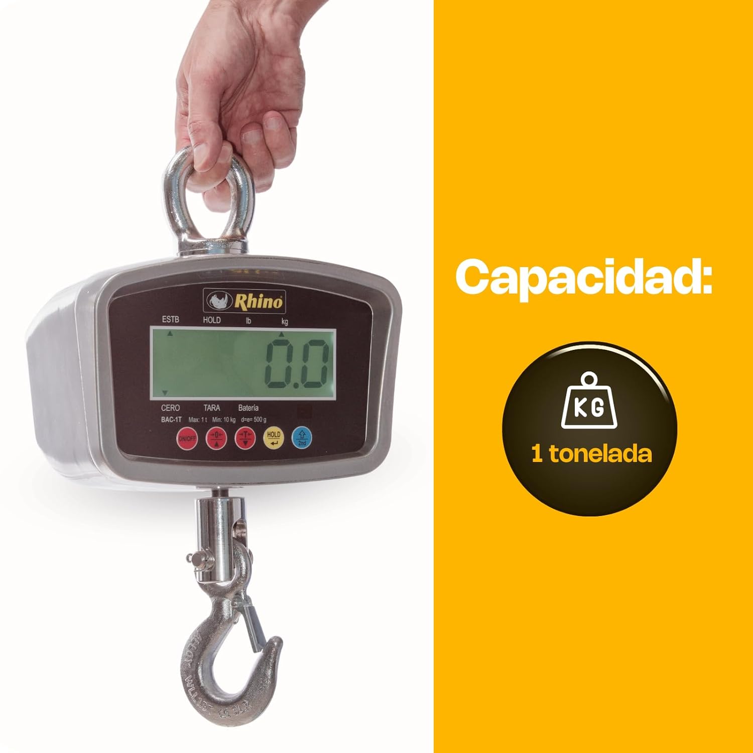 Báscula Electrónica Colgante 1 Tonelada Rhino BAC-1T