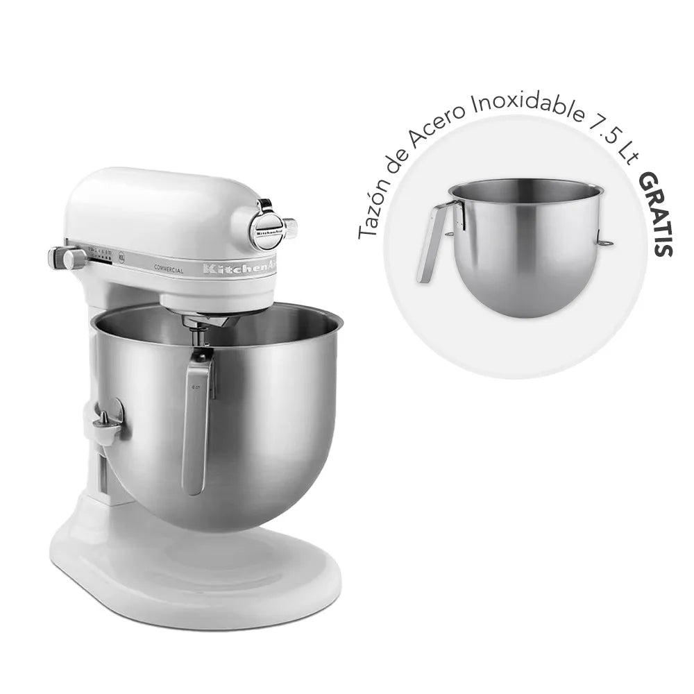 Combo Batidora Tazón Elevable 6.6 L Cast Iron + Regalo Tazón de acero inoxidable kitchenaid KSM70SKXXBK