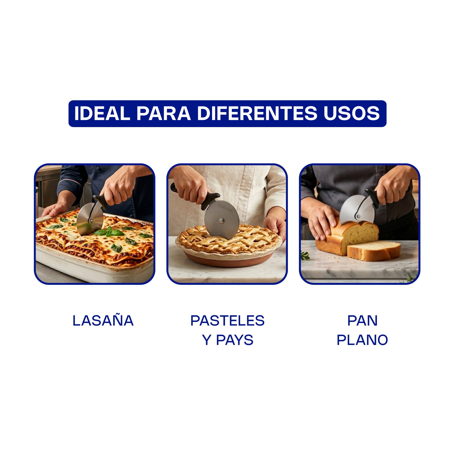 Cortador de Pizza Profesional de Acero Inoxidable con Mango de Alta Durabilidad Caledonia COPI-4