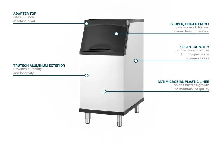 Contenedor de hielo de 22" - 320 lbs True TIB-422-A