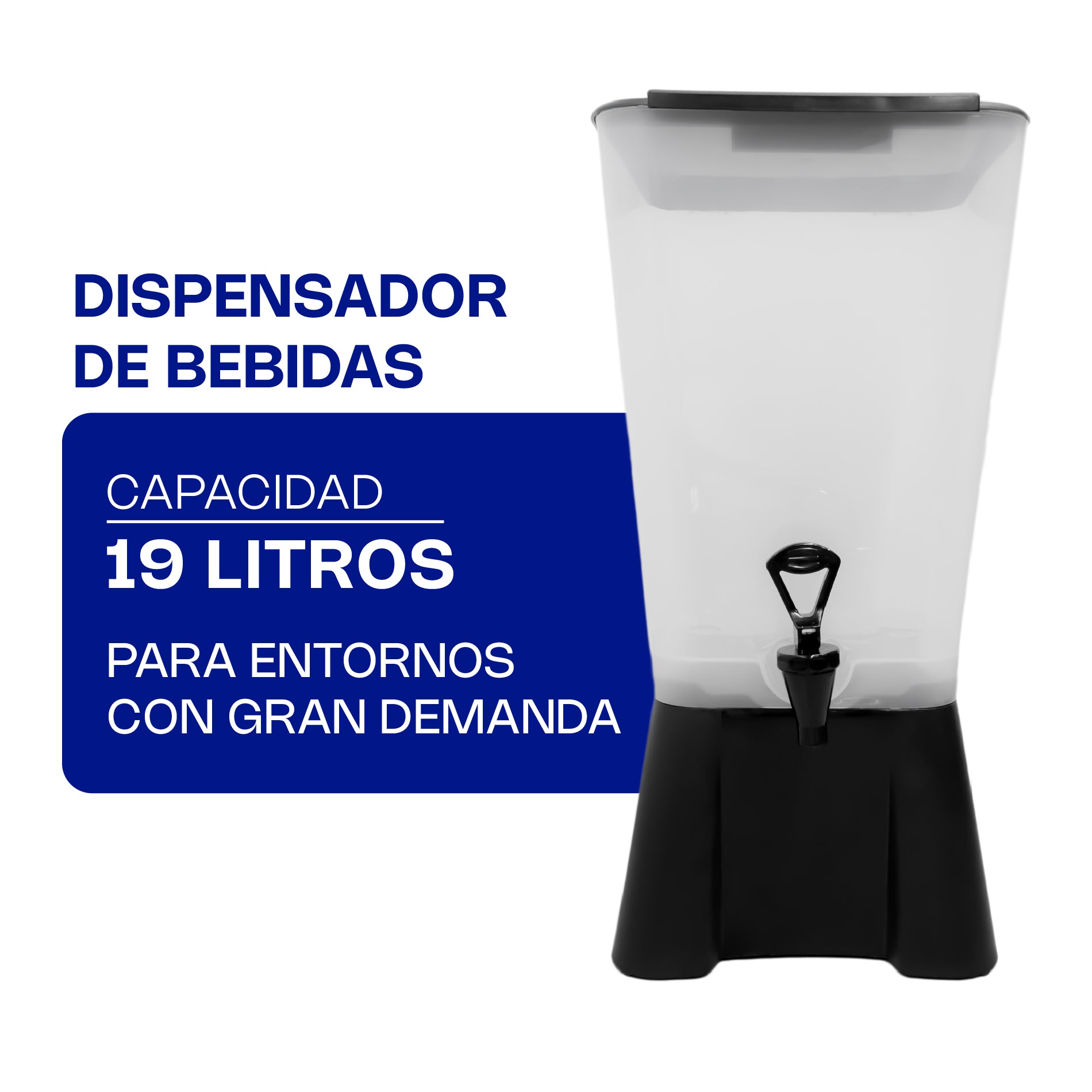 Dispensador de Bebidas de Polipropileno de 19 Litros con Válvula Manual Caledonia DISBE-19