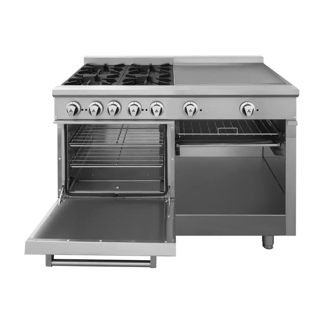 Estufa con 4 quemadores, horno y plancha de 2 pies Drago modelo CG-41 PD