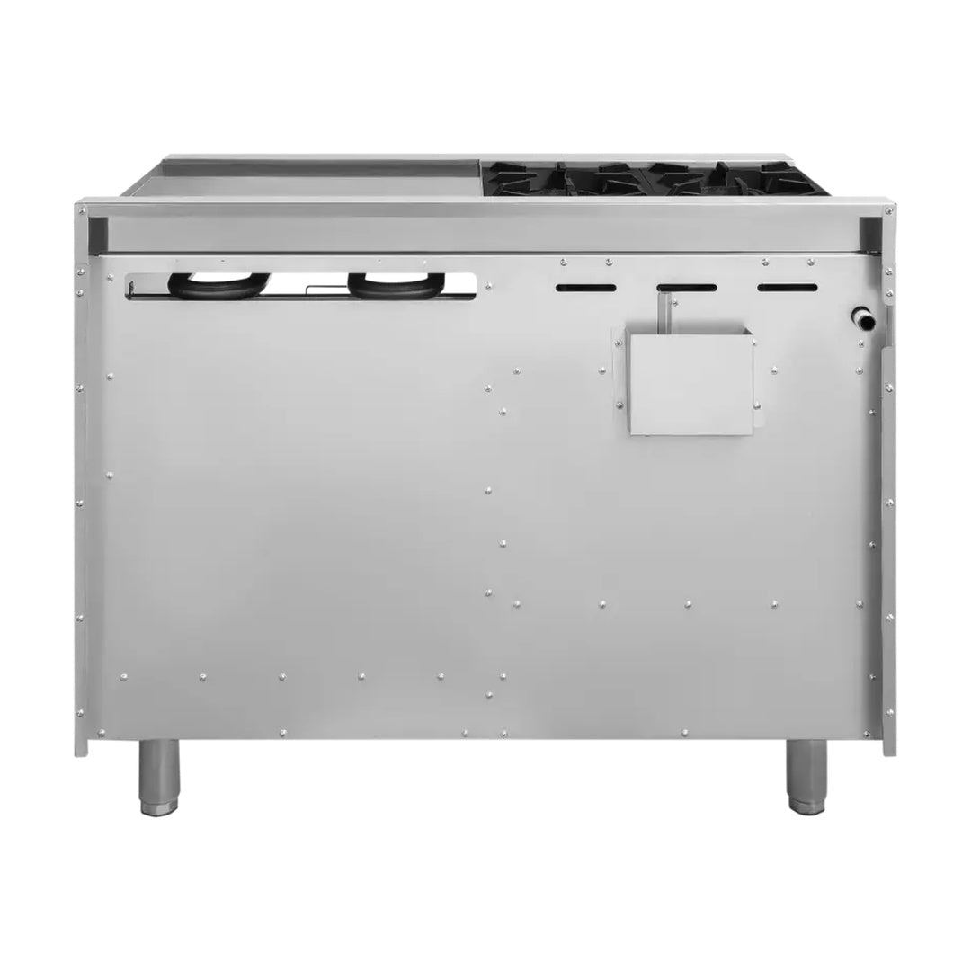 Estufa con 4 quemadores, horno y plancha de 2 pies Drago modelo CG-41 PD