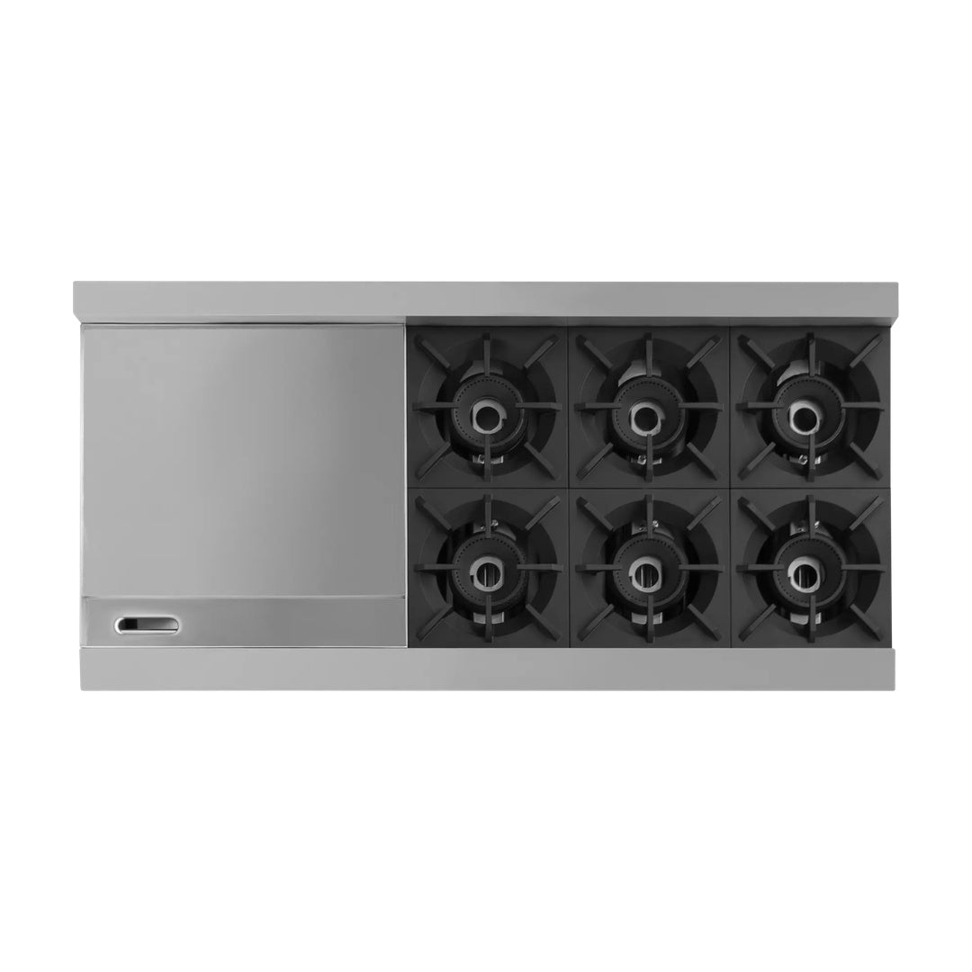 Estufa con 6 quemadores, horno y plancha Drago - CG-61PD / GES-062-000