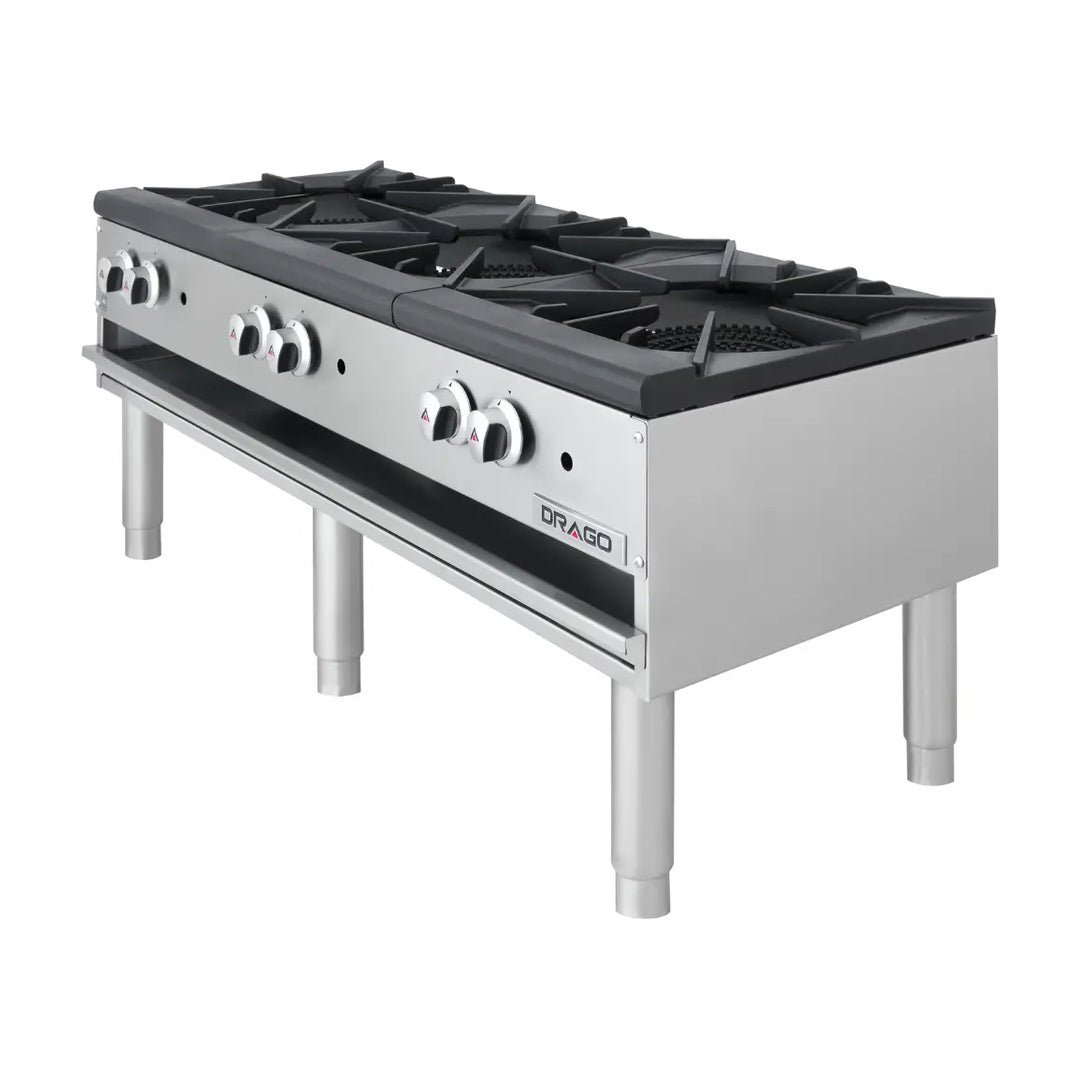 Estufón 3 Secciones Horizontal Patas Largas a Gas Drago GNFO-03-VSH / GPFO-03-HSH