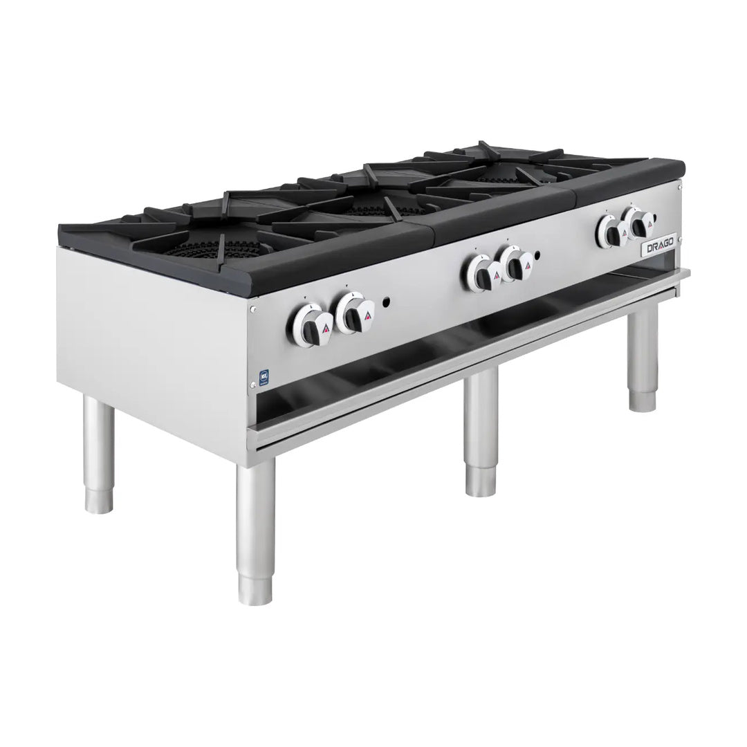 Estufón 3 Secciones Horizontal Patas Largas a Gas Drago GNFO-03-VSH / GPFO-03-HSH