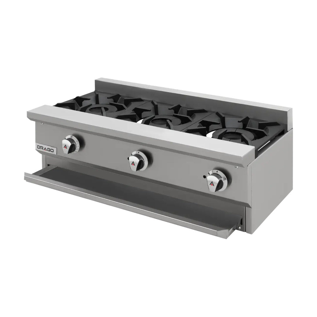 Parrilla de 3 quemadores linea slim Drago modelo CG-30-SLIM