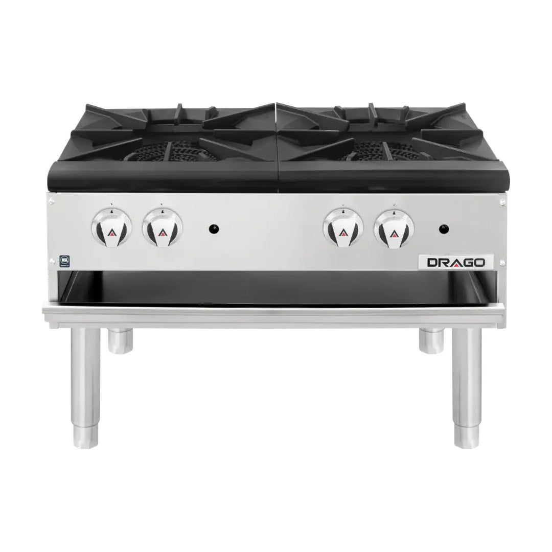 Estufon a Gas de 2 secciones Vertical Altura Estándar Drago GNFO-02-VSH / GPFO-02-VSH