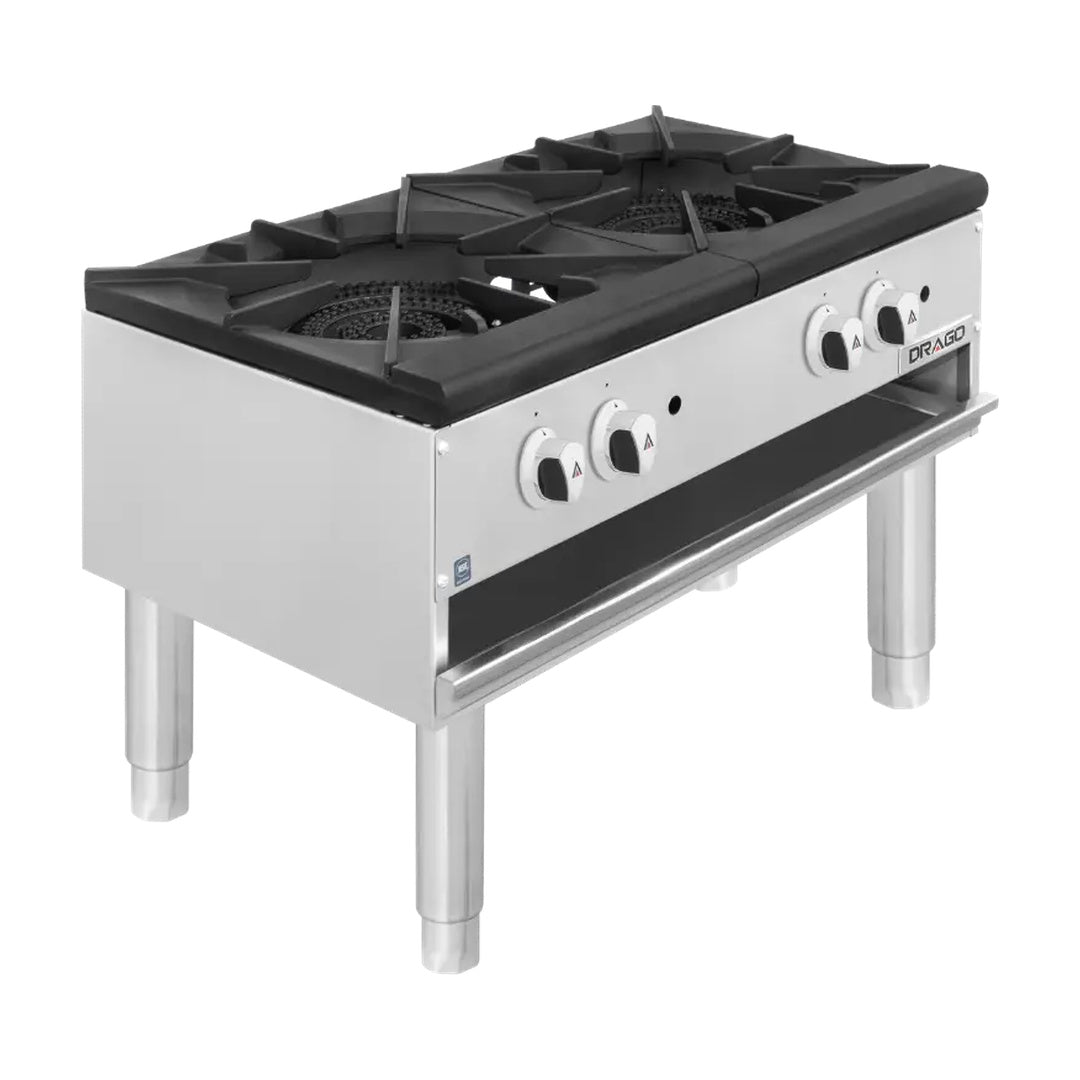 Estufon a Gas de 2 secciones Vertical Altura Estándar Drago GNFO-02-VSH / GPFO-02-VSH